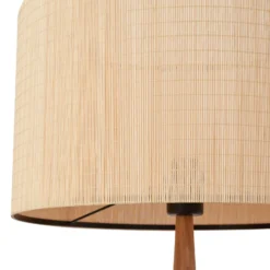 Lámpara de pie Lucande Fabrena, color natural, bambú, altura 138 cm