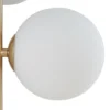 Lámpara de pie Lucande Isandro, ópalo/oro, 4 luces, cristal/metal