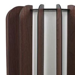 Lámpara de pie Lucande Juneta, 75 cm, marrón, madera, textil
