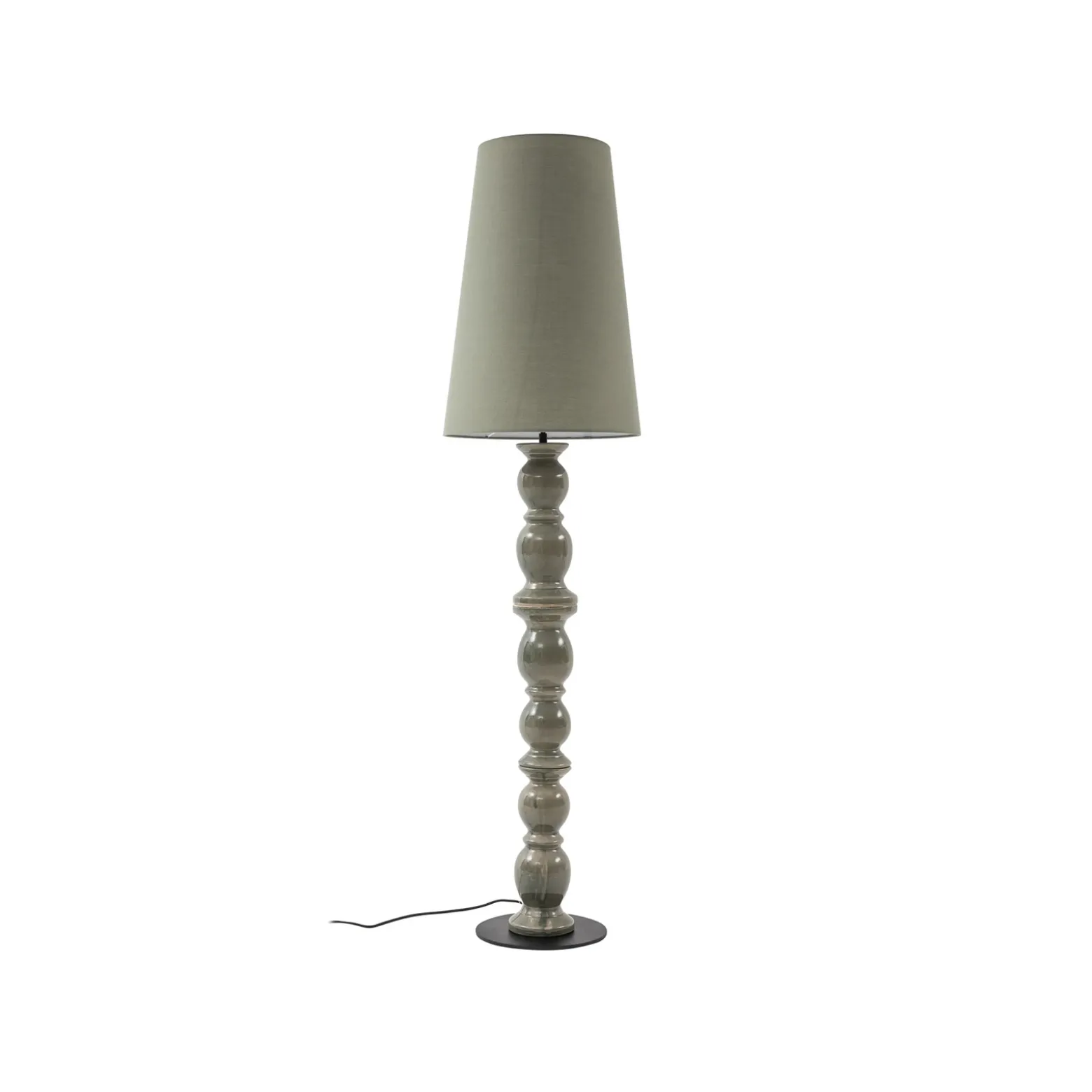 Lámpara de pie Lucande Lyndorin, verde, cerámica, 150 cm