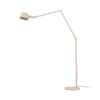 Lámpara de pie Lucande Silka, 216 cm, beige, regulable, E27