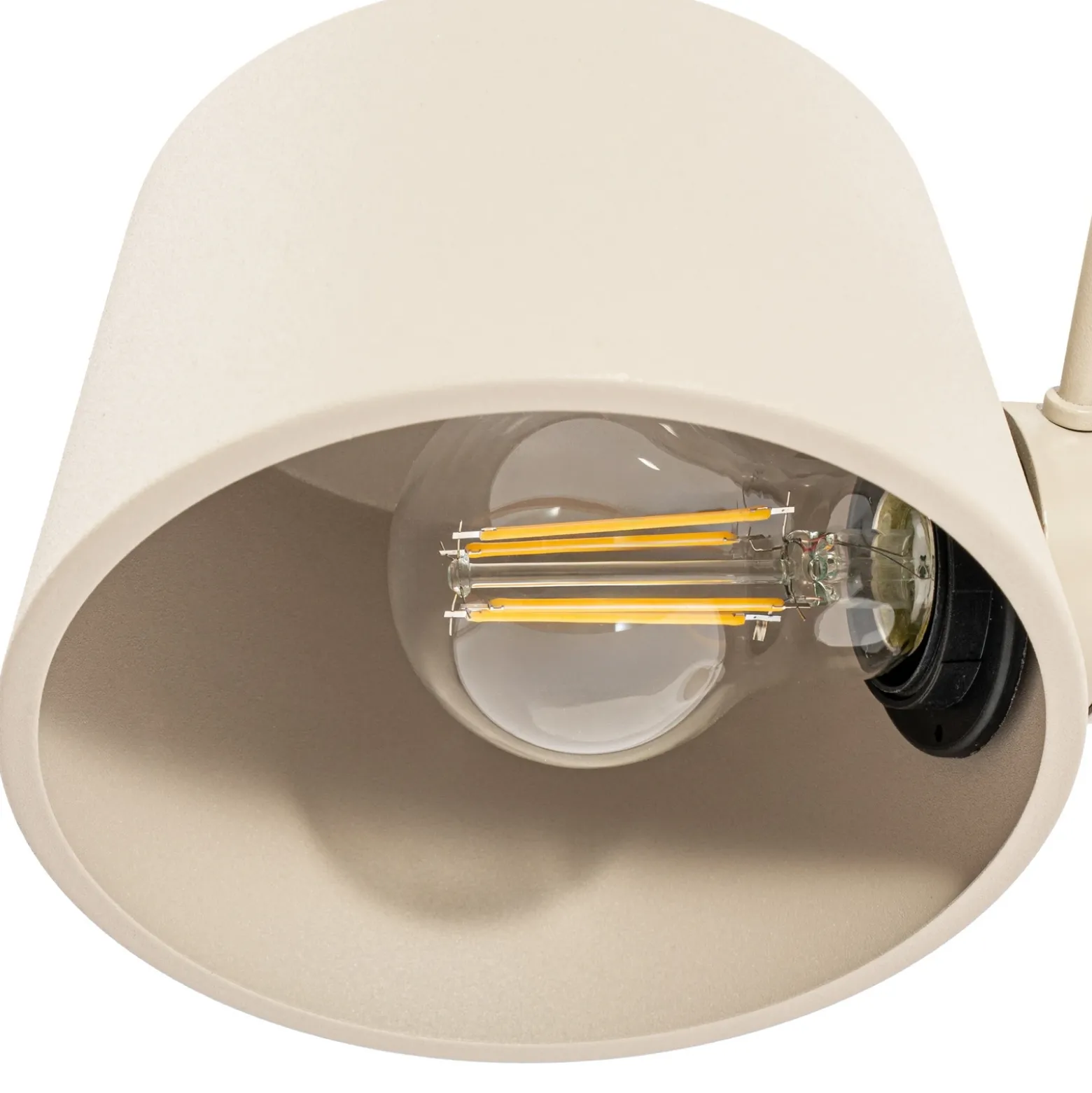 Lámpara de pie Lucande Silka, 216 cm, beige, regulable, E27