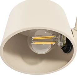 Lámpara de pie Lucande Silka, 173 cm, beige, regulable, E27