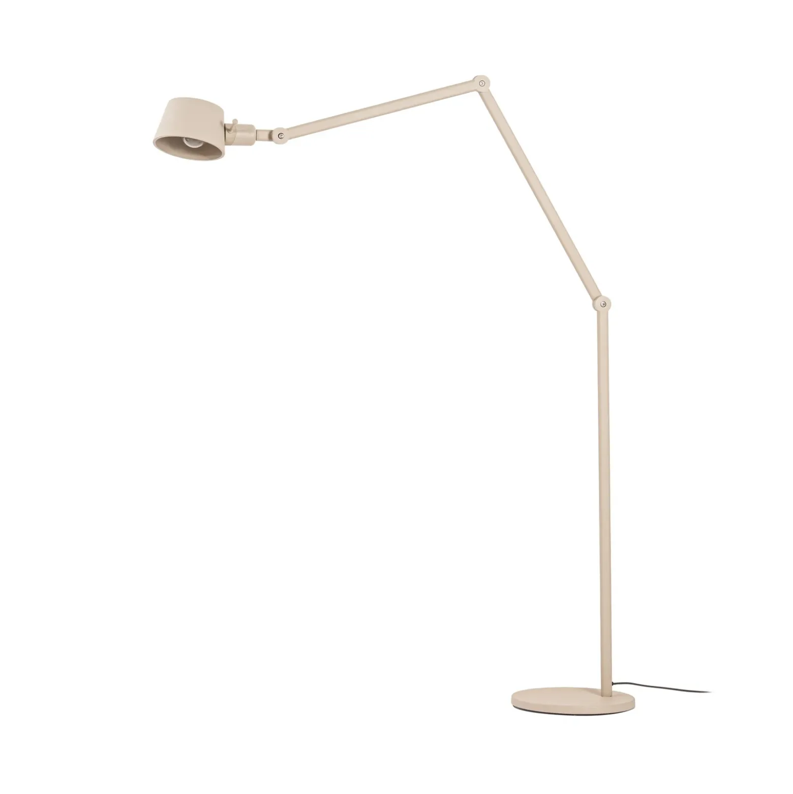 Lámpara de pie Lucande Silka, 216 cm, beige, regulable, E27
