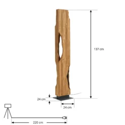 Lámpara de pie Lucande Tarry, madera, altura 137 cm, 4 x E27