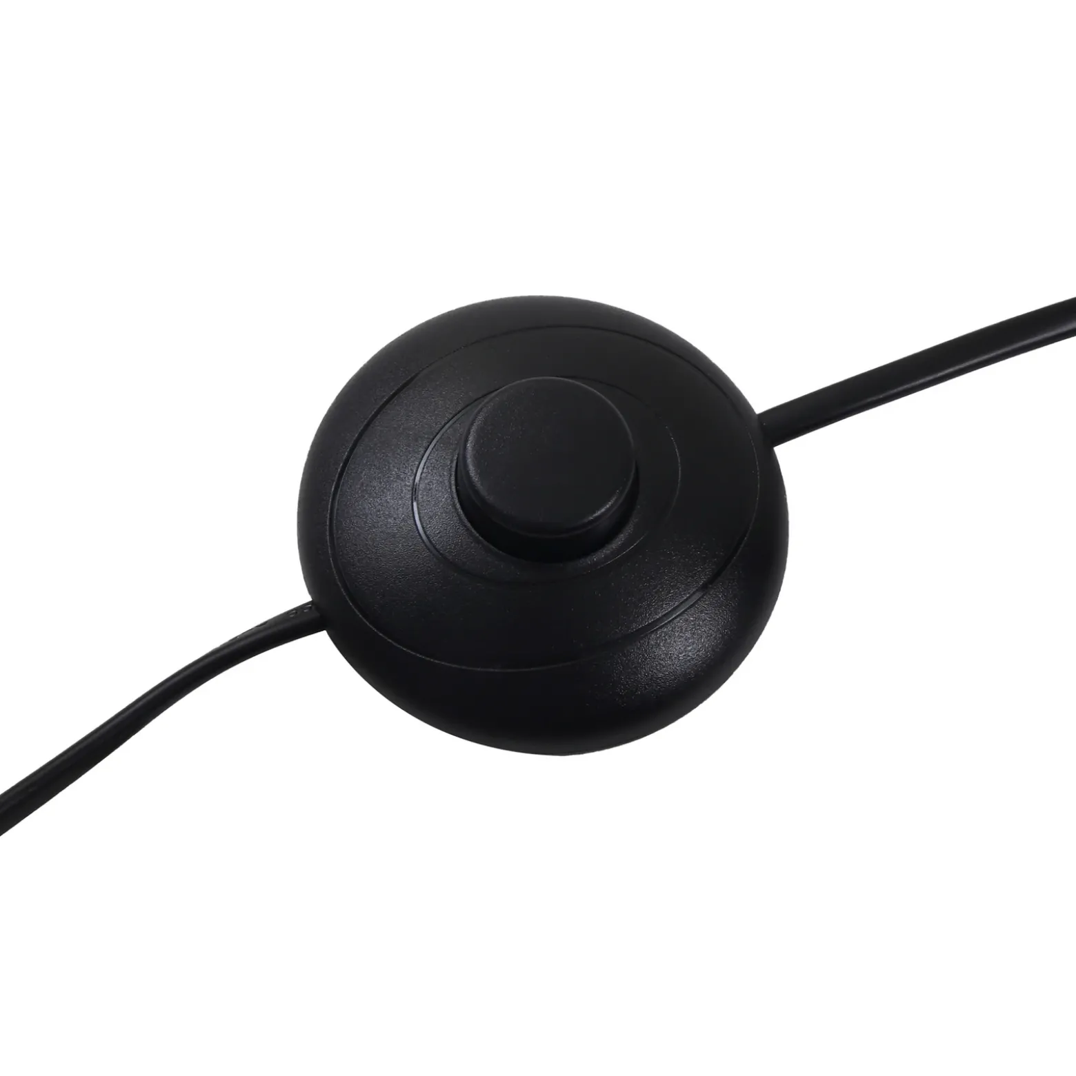 Lámpara de pie Lucande Visata, negra, cristal, 3 luces, trípode