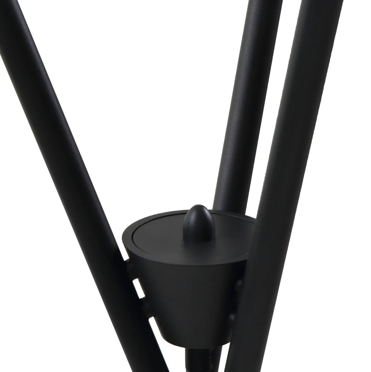 Lámpara de pie Lucande Visata, negra, cristal, 3 luces, trípode