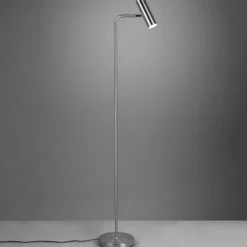 Lámpara de pie Marley, níquel, altura 151 cm, metal