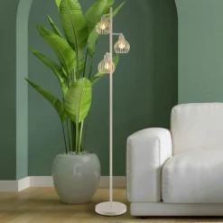 Lámpara de pie Mateo, color crema, metal, 161 cm, 3 focos, E27