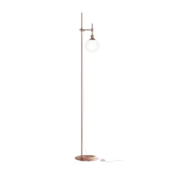 Lámpara de pie Maytoni Erich, latón rosado, vidrio/metal, 1 luz