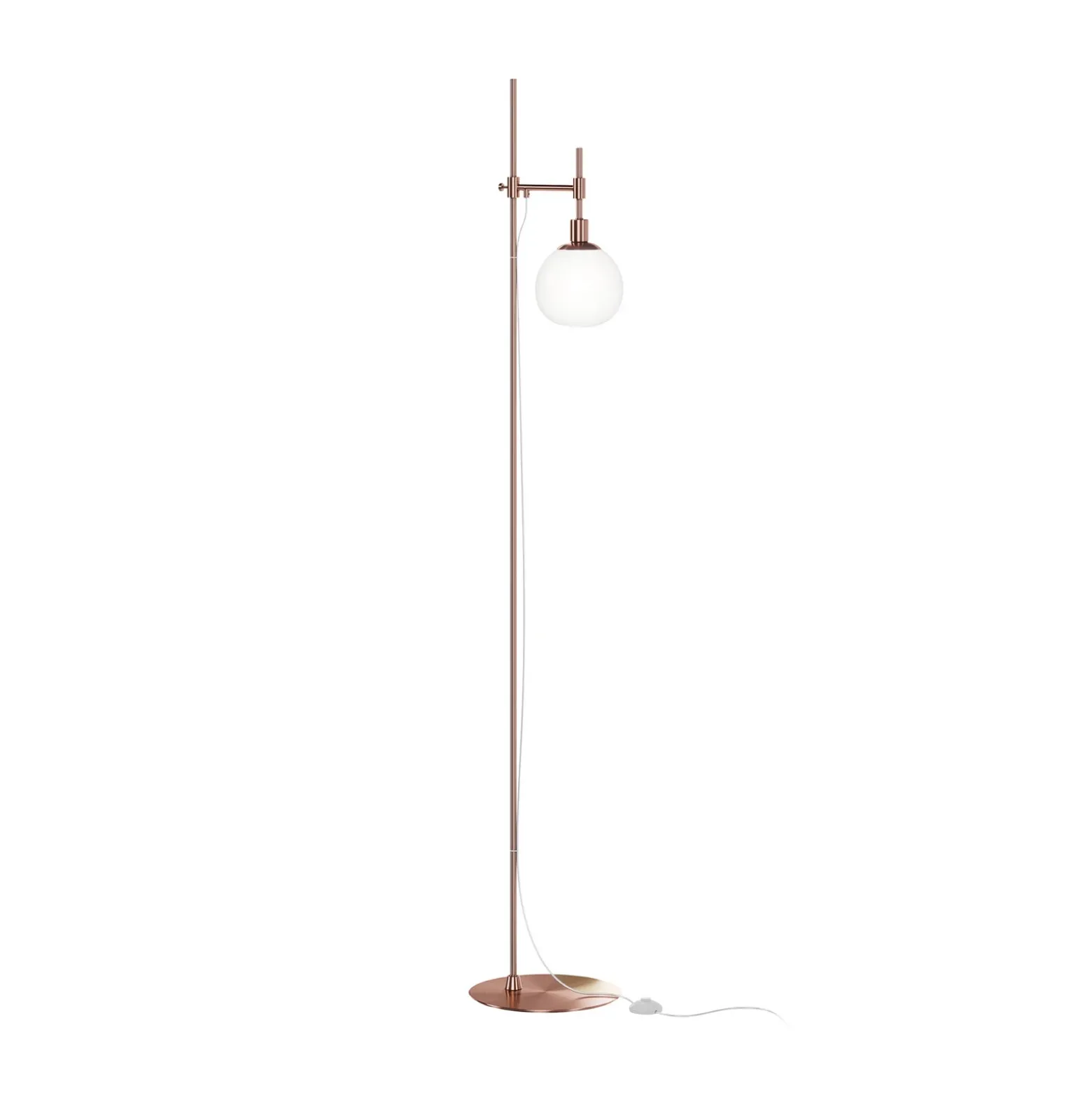 Lámpara de pie Maytoni Erich, latón rosado, vidrio/metal, 1 luz