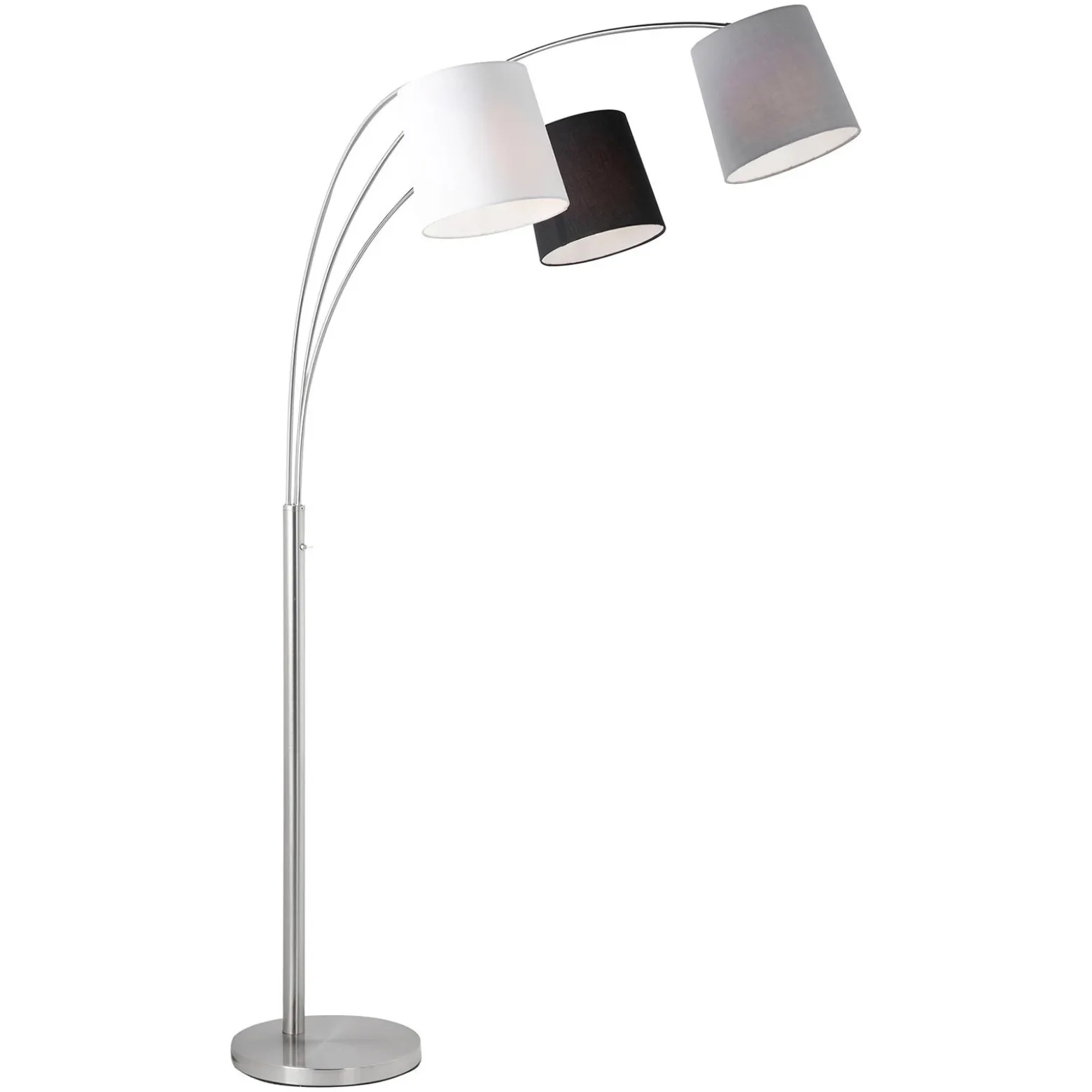 Lámpara de pie Melvin, 3 luces, negro/gris/blanco