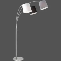 Lámpara de pie Melvin, 3 luces, negro/gris/blanco