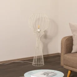 Lámpara de pie Mercure, arena, metal/plástico, altura 93 cm