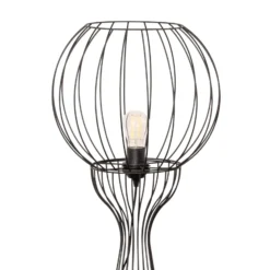 Lámpara de pie Mercure, negra, metal/plástico, altura 93 cm