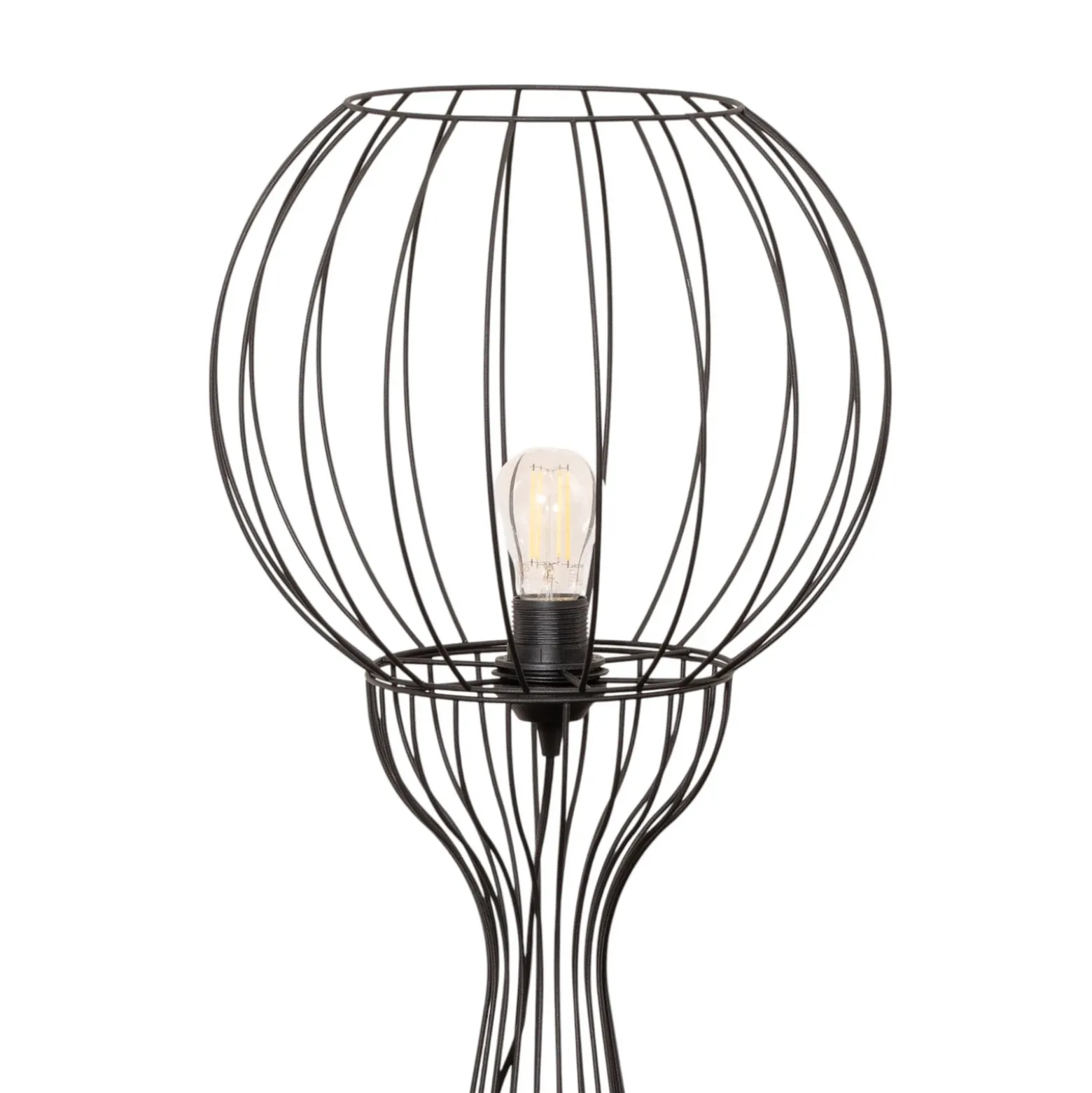 Lámpara de pie Mercure, negra, metal/plástico, altura 93 cm