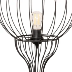 Lámpara de pie Mercure, negra, metal/plástico, altura 93 cm