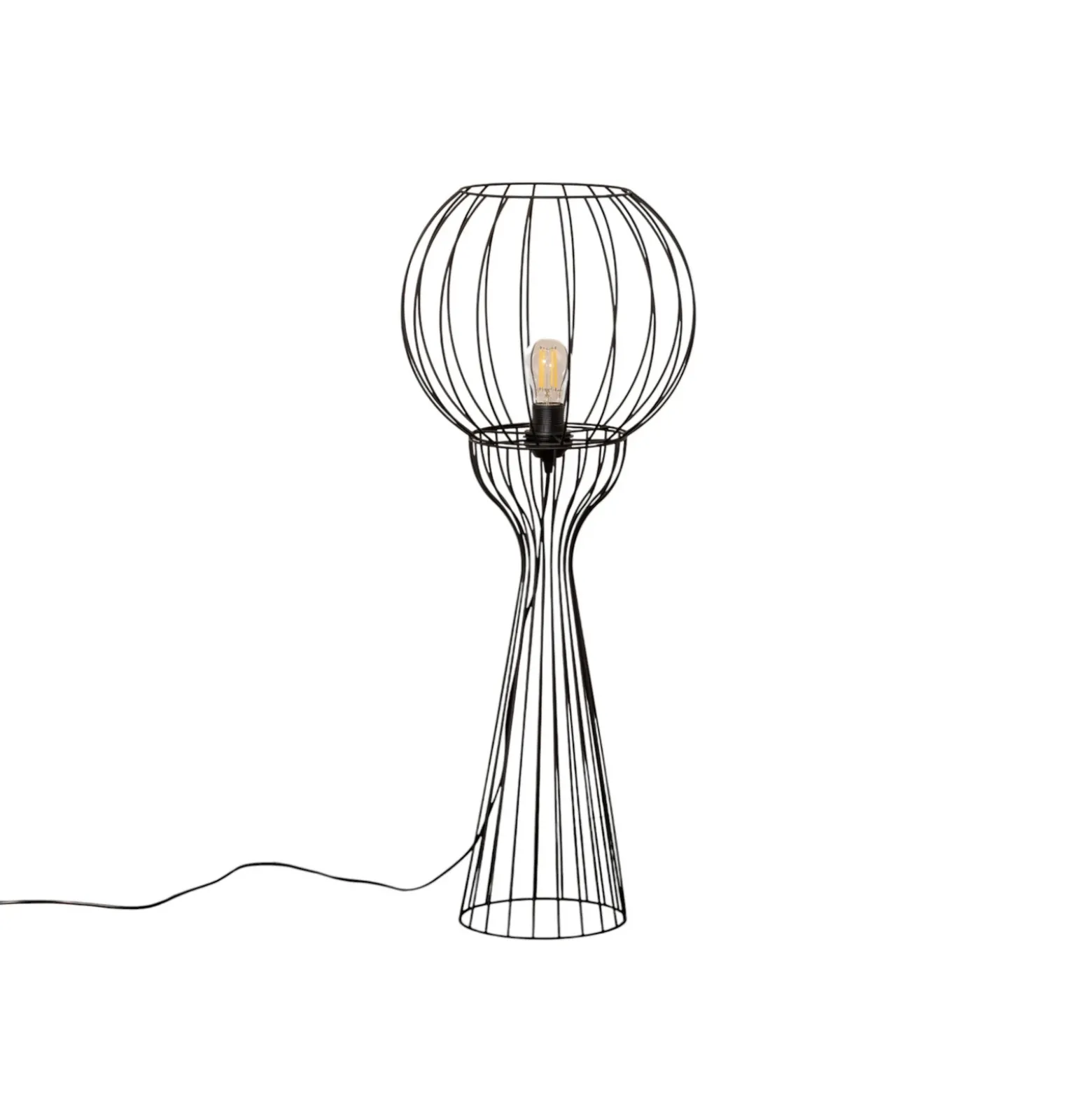 Lámpara de pie Mercure, negra, metal/plástico, altura 93 cm