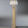 Lámpara de pie Miriel, altura 170 cm, textil, madera