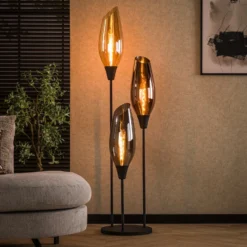 Lámpara de pie Mixture, 178 cm, multicolor, 3 luces, vidrio/metal
