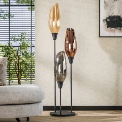 Lámpara de pie Mixture, 178 cm, multicolor, 3 luces, vidrio/metal