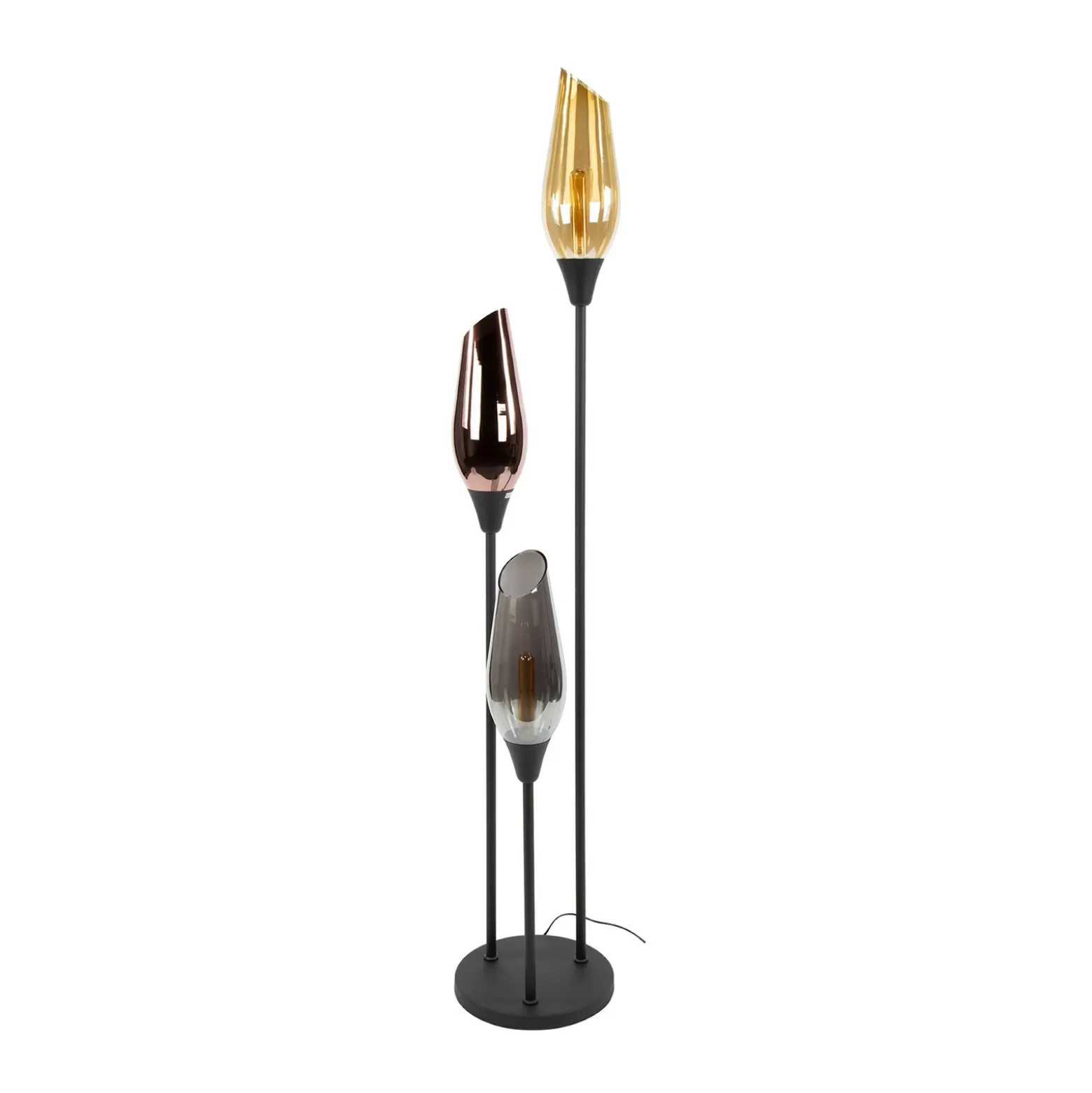 Lámpara de pie Mixture, 168 cm, multicolor, 3 luces, vidrio/metal
