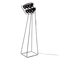 Lámpara de pie Multilamp, 6 luces, negro