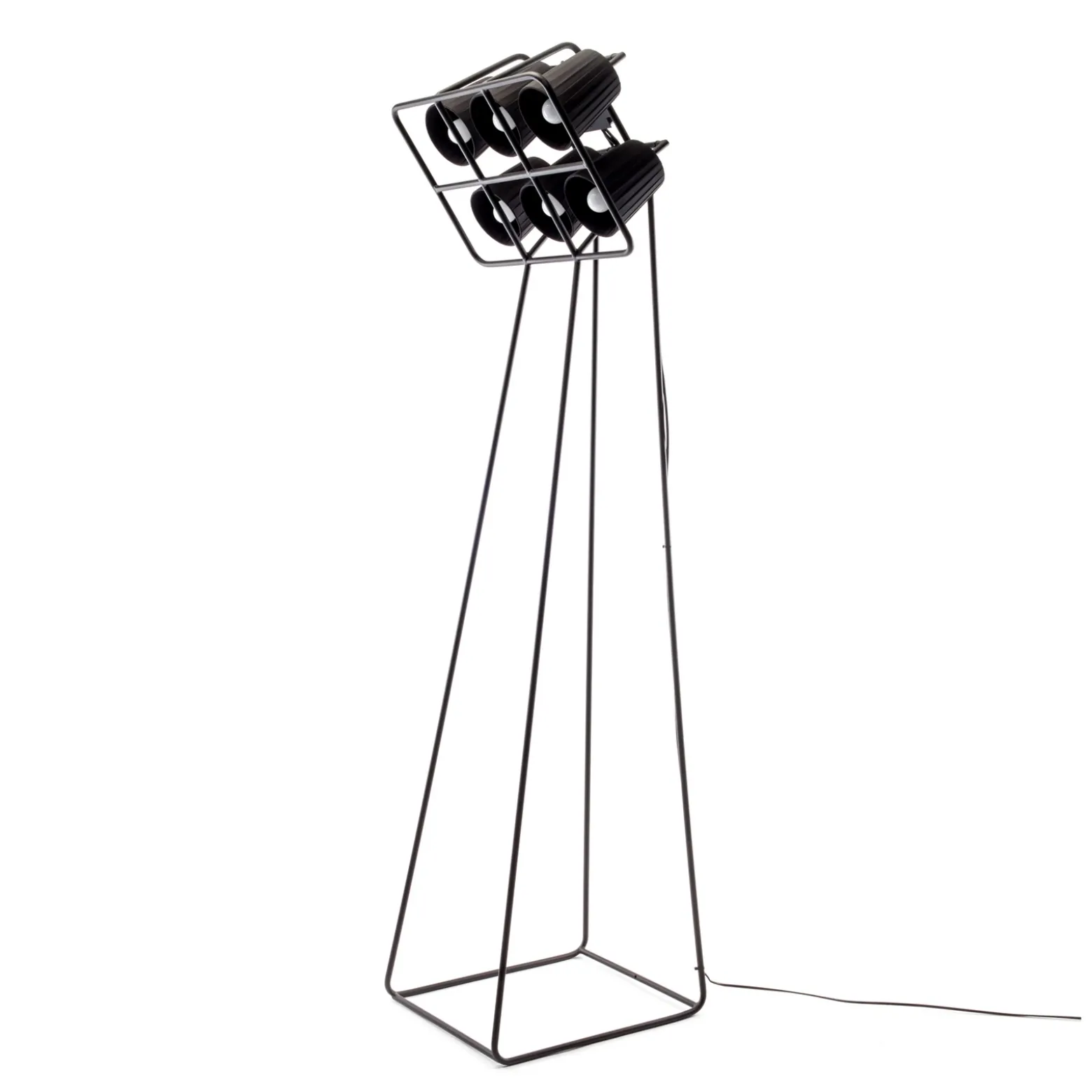 Lámpara de pie Multilamp, 6 luces, negro