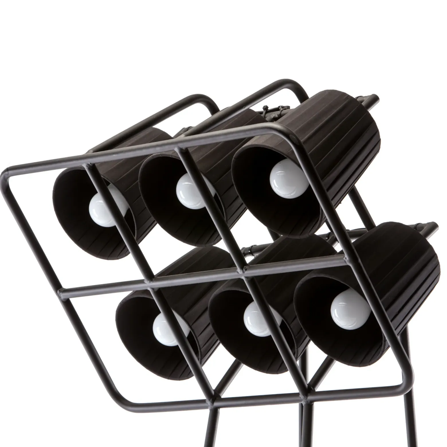 Lámpara de pie Multilamp, 6 luces, negro