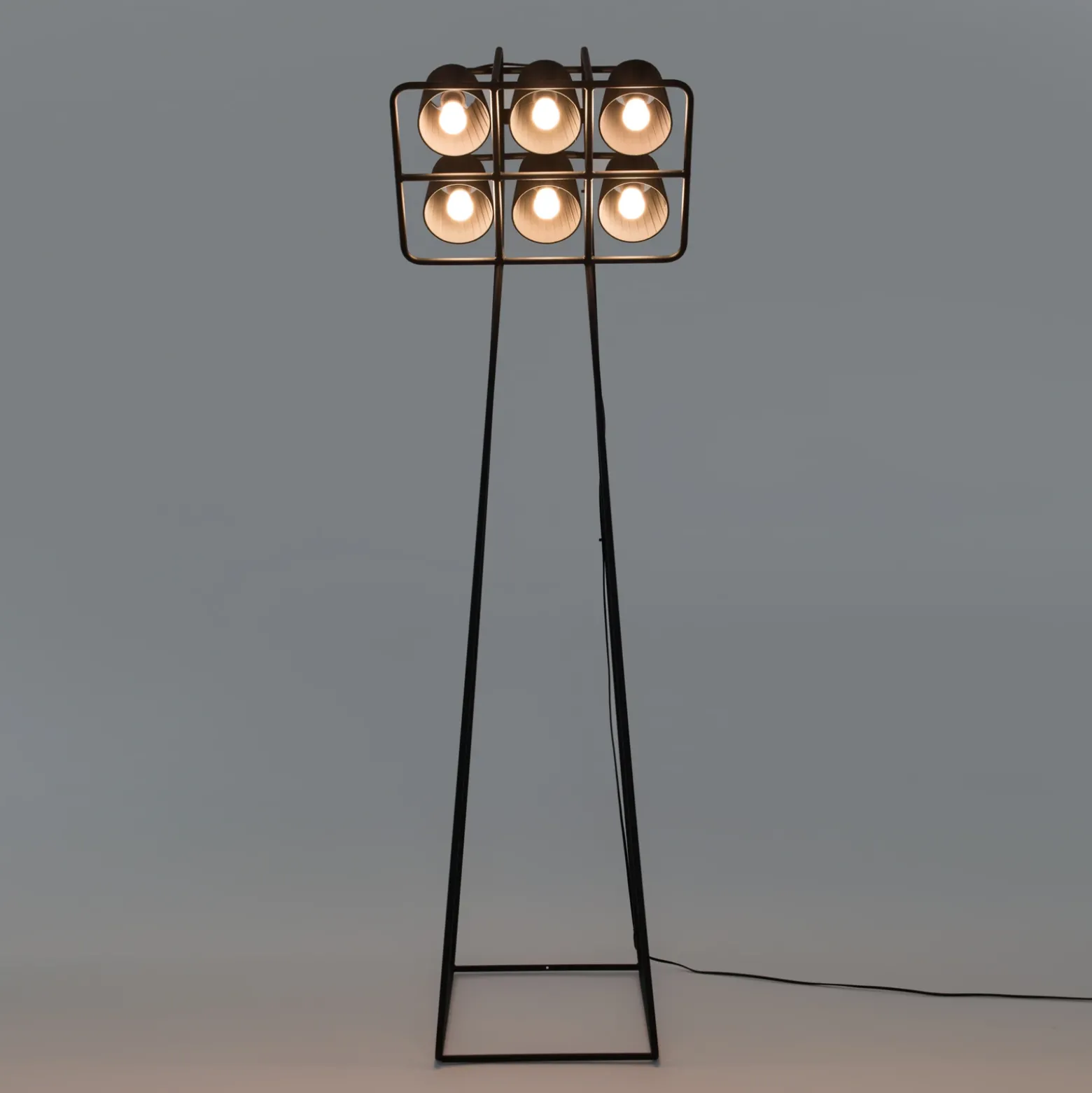 Lámpara de pie Multilamp, 6 luces, negro