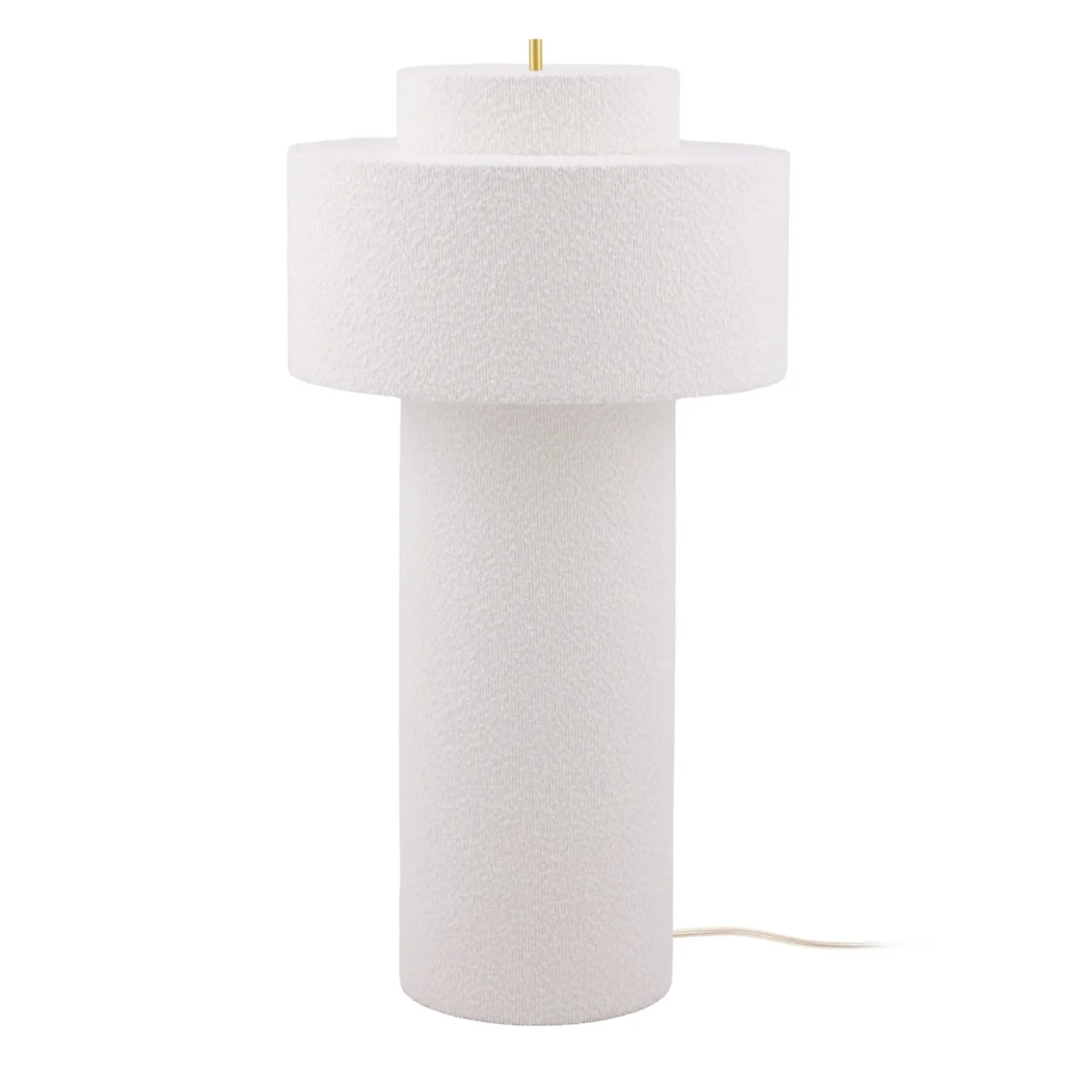 Lámpara de pie Noah de Globen Lighting, blanca, altura 88 cm, textil