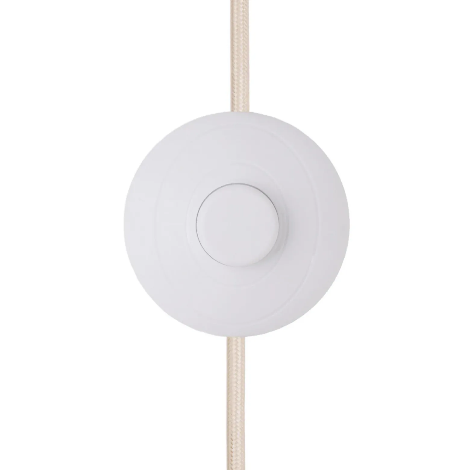 Lámpara de pie Noah de Globen Lighting, blanca, altura 88 cm, textil