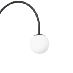 Lámpara de pie Nova, vidrio/metal, negro/blanco, altura 155 cm