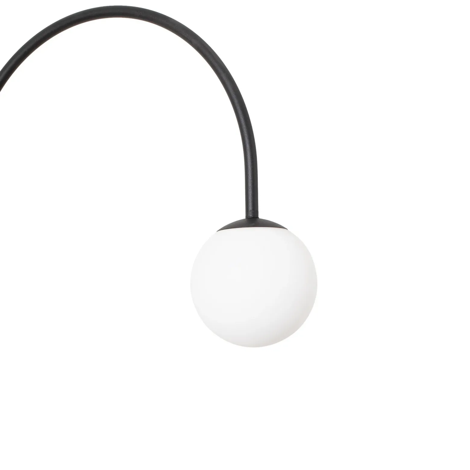 Lámpara de pie Nova, vidrio/metal, negro/blanco, altura 155 cm