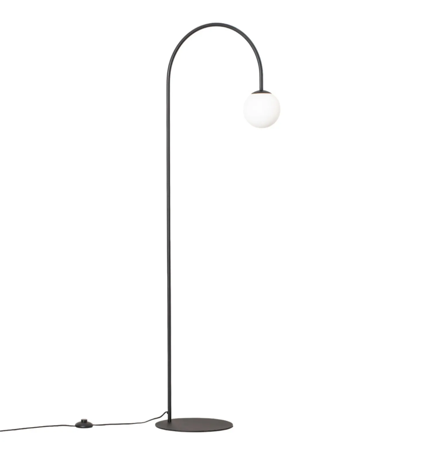 Lámpara de pie Nova, vidrio/metal, negro/blanco, altura 155 cm