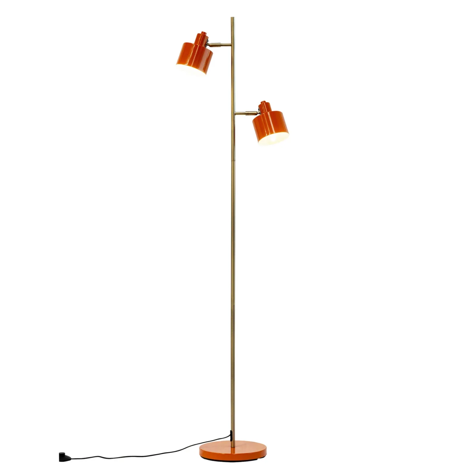 Lámpara de pie Ocean de Dyberg Larsen, naranja, altura 160 cm, 2 luces.