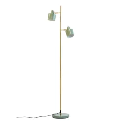Lámpara de pie Ocean de Dyberg Larsen, color oliva, altura 160 cm, 2 luces.