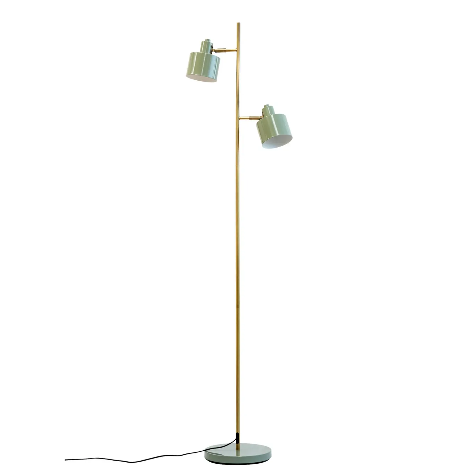 Lámpara de pie Ocean de Dyberg Larsen, color oliva, altura 160 cm, 2 luces.