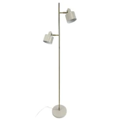 Lámpara de pie Ocean de Dyberg Larsen, beige, altura 160 cm, 2 luces.