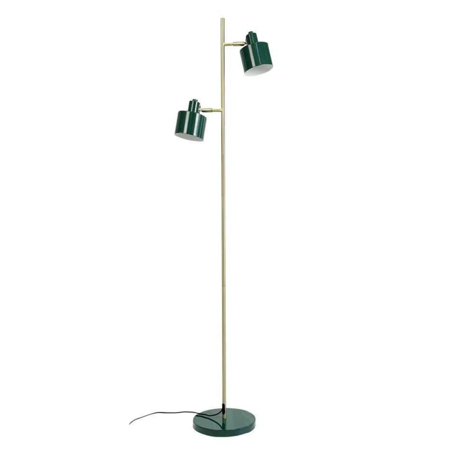 Lámpara de pie Ocean de Dyberg Larsen, verde oscuro, 160 cm, 2 luces.