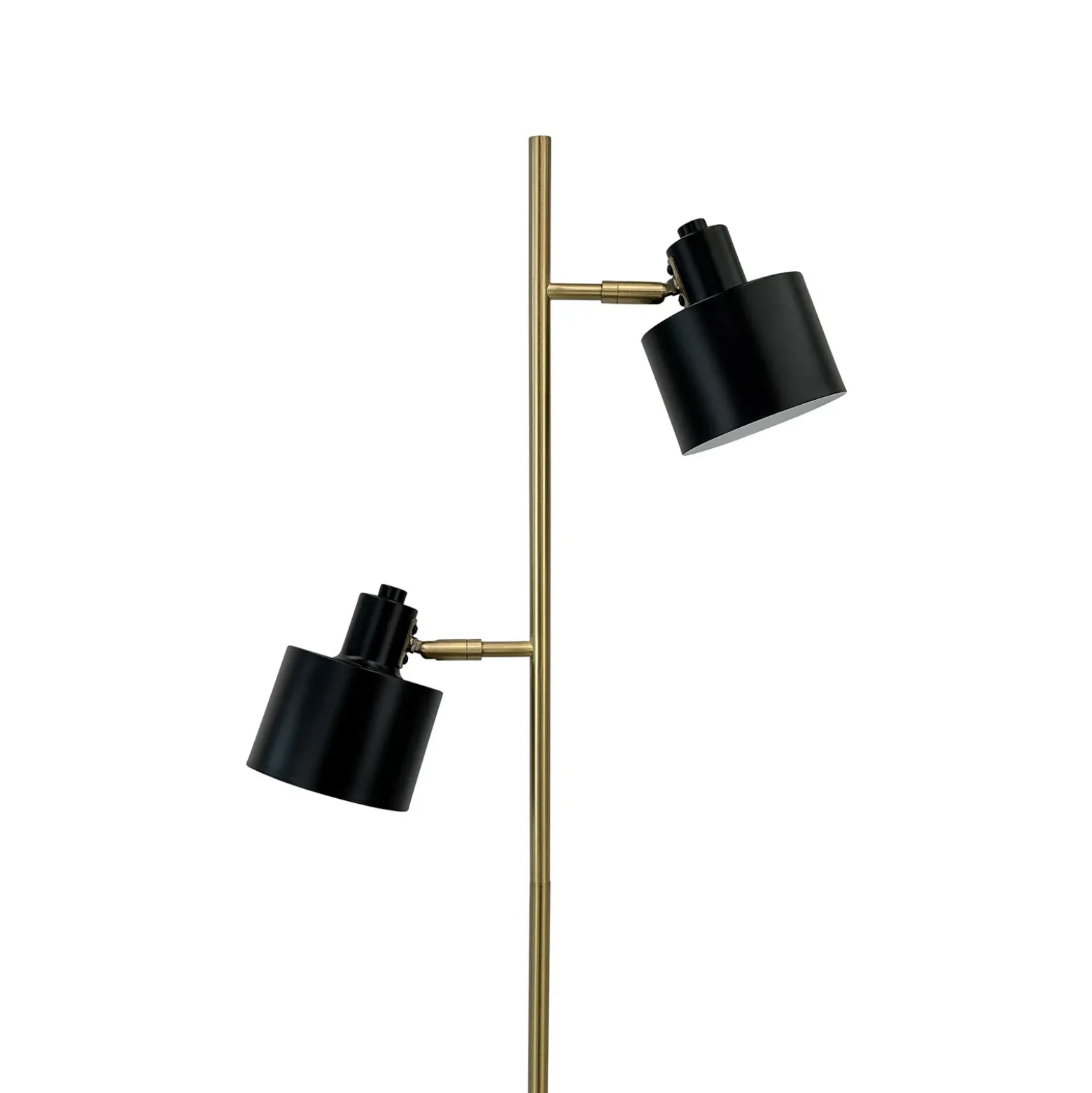 Lámpara de pie Ocean de Dyberg Larsen, negro/latón, 2 luces.