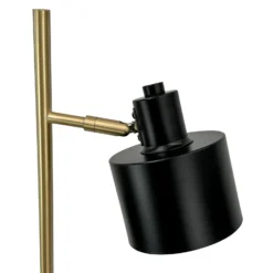 Lámpara de pie Ocean de Dyberg Larsen, negro/latón, 2 luces.