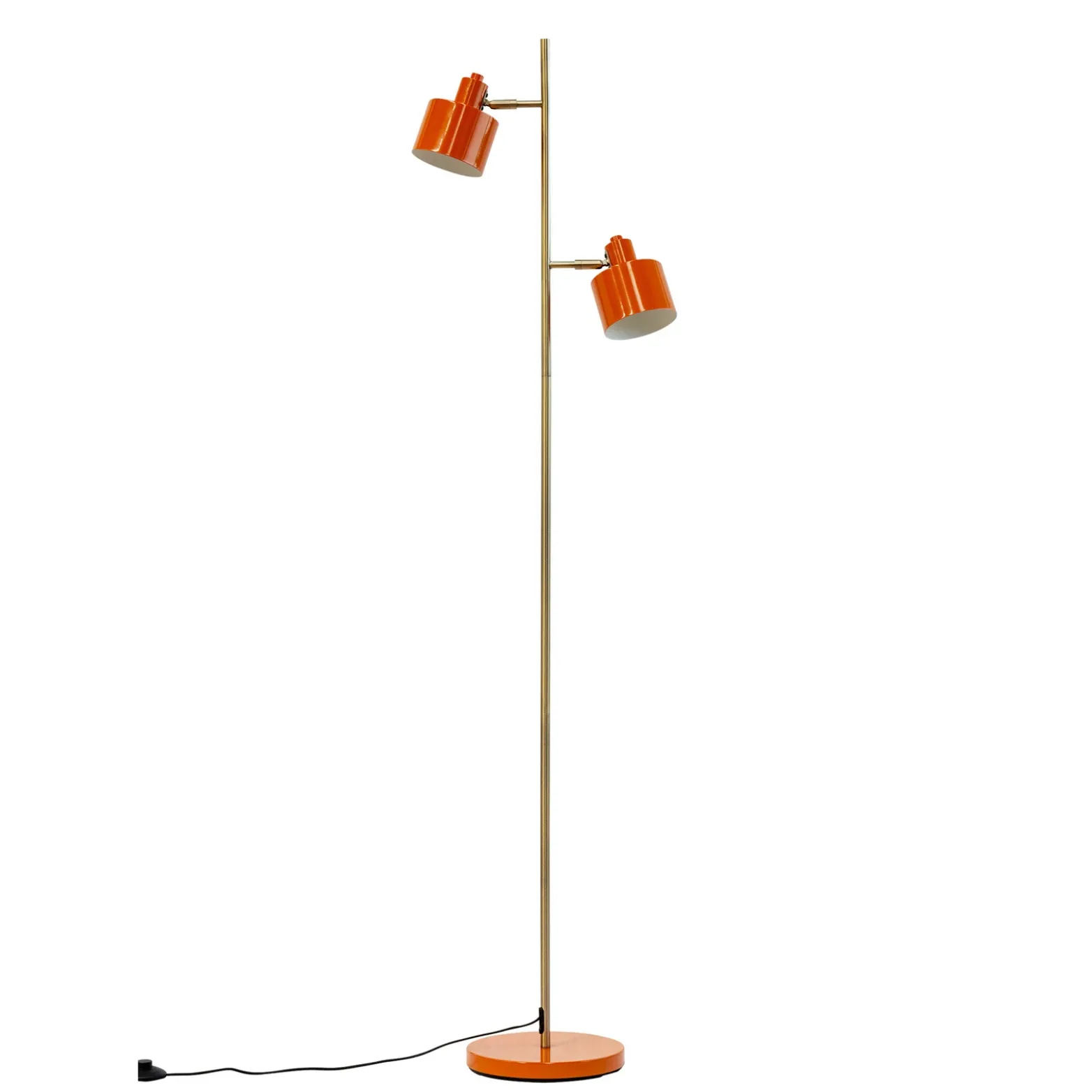 Lámpara de pie Ocean de Dyberg Larsen, naranja, altura 160 cm, 2 luces.