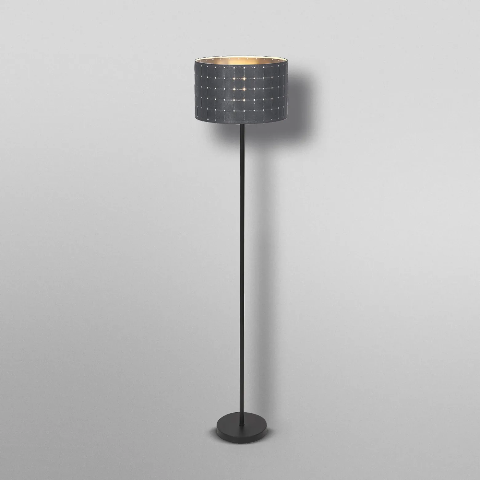 Lámpara de pie OSRAM Decor Felt Weaving Cans, gris, 1 luz, E27