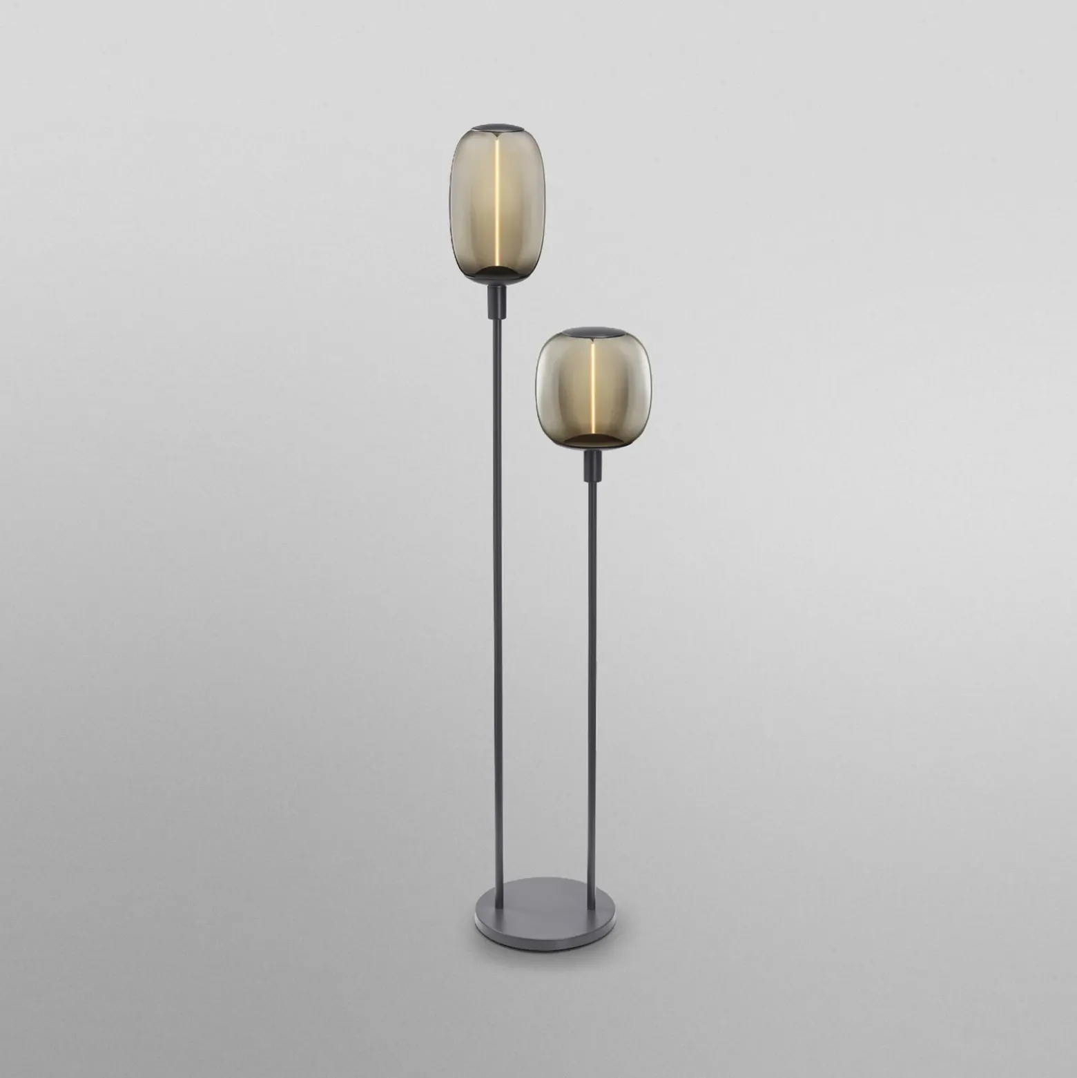 Lámpara de pie OSRAM DECOR STICK, gris oscuro, altura 146 cm, 2 x E27
