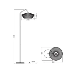 Lámpara de pie OSRAM Decor Tira, gris, textil, E14