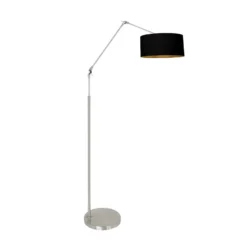 Lámpara de pie Prestige Chic color acero/negro-dorado Altura 250 cm