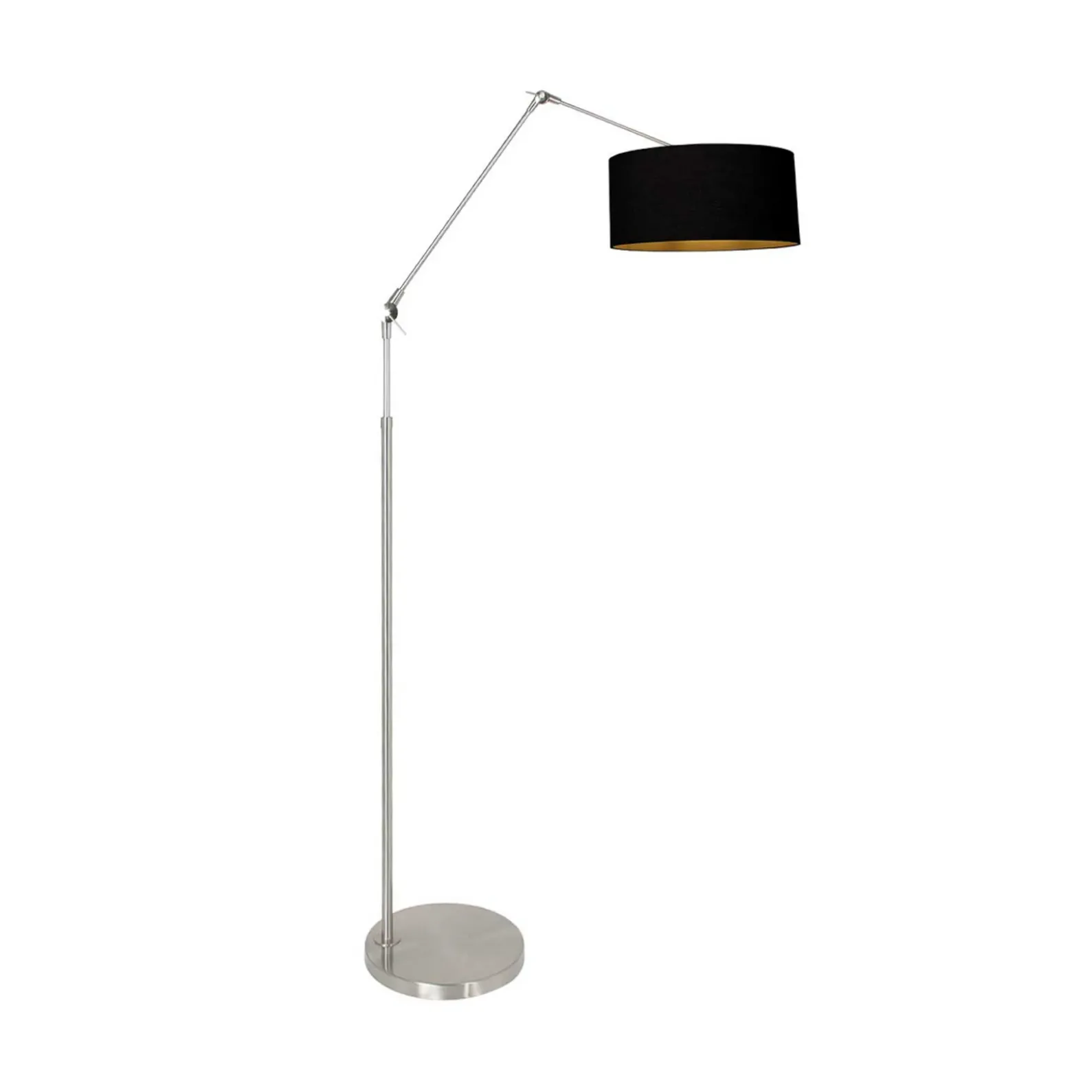 Lámpara de pie Prestige Chic color acero/negro-dorado Altura 250 cm