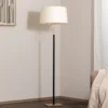 Lámpara de pie Priam, negro/dorado, acero, altura 156 cm