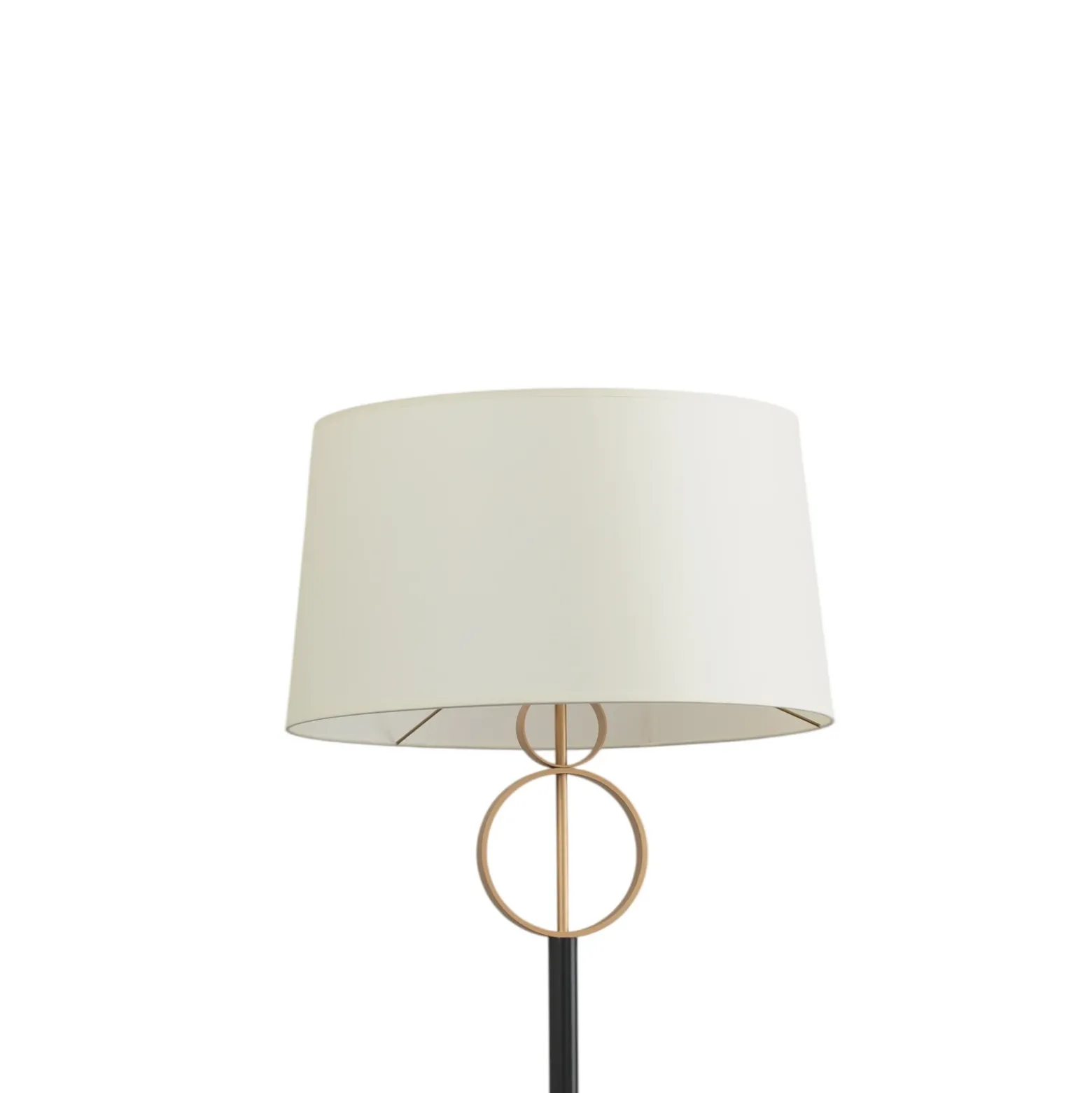 Lámpara de pie Priam, negro/dorado, acero, altura 156 cm